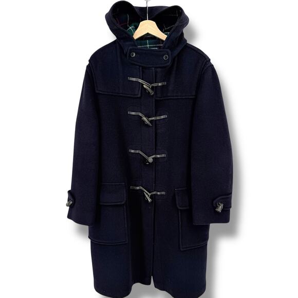 Vtg Lands' End Gloverall Wool Duffle Coat Womens Size 16 100% Wool Plaid Lining - Picture 1 of 10